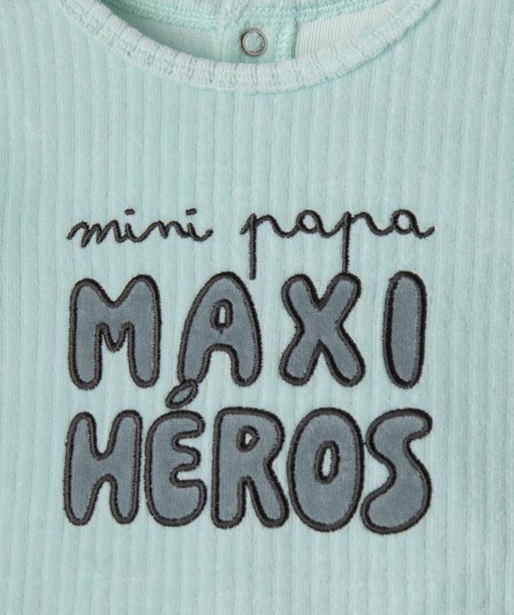 Pyjama en velours côtelé avec message bébé vue2 - GEMO 4G BEBE - GEMO