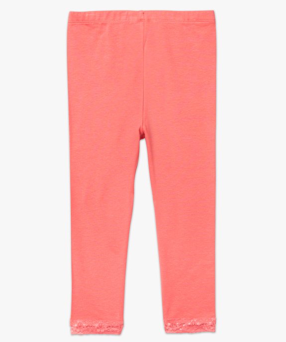 Legging uni avec finition dentelle vue2 - GEMO (ENFANT) - GEMO