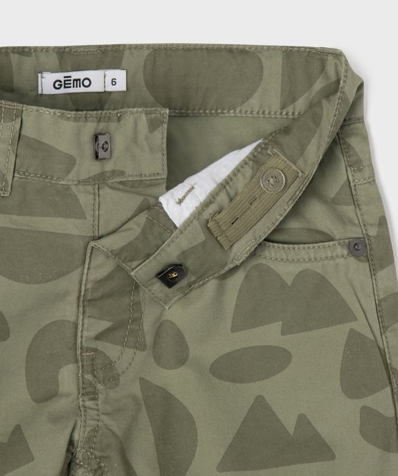 Bermuda en coton twill imprimé à revers garçon vue2 - GEMO 4G GARCON - GEMO