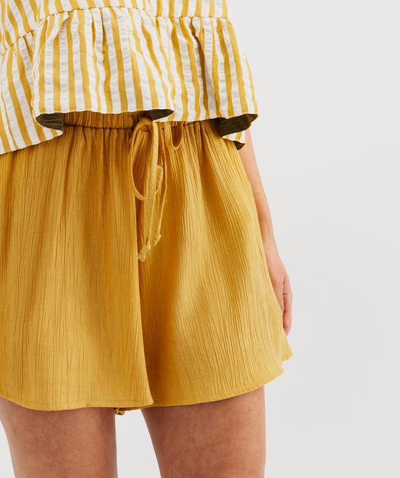 Short ample et fluide en viscose plissée femme vue2 - GEMO 4G FEMME - GEMO