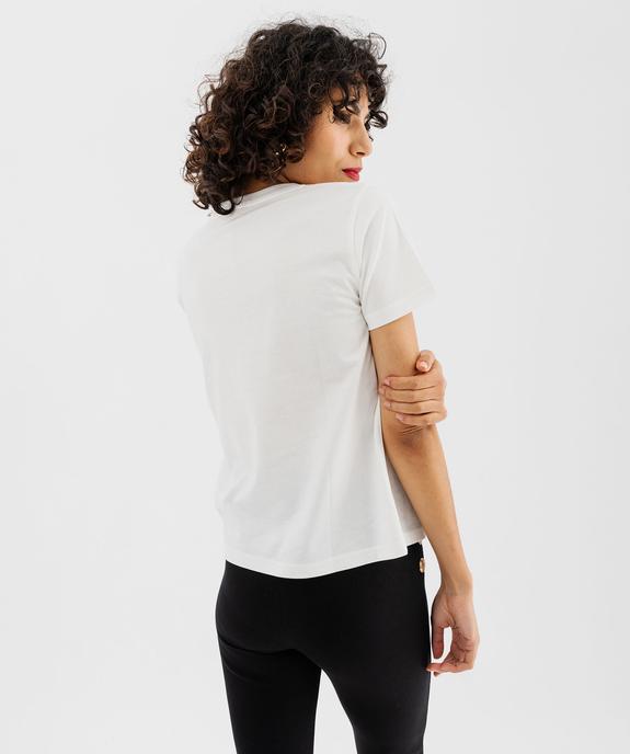 Tee-shirt de Noël manches courtes imprimé pailleté femme vue3 - GEMO(FEMME PAP) - GEMO