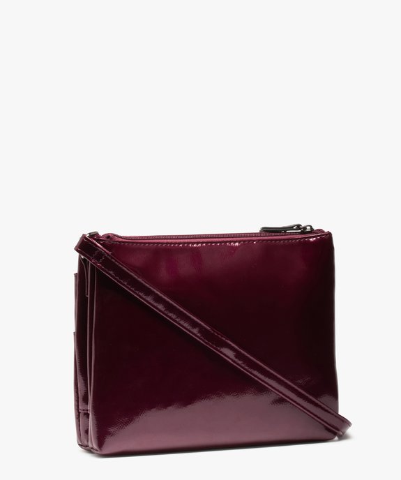 Sac femme rectangle en matière vernie vue2 - GEMO (ACCESS) - GEMO