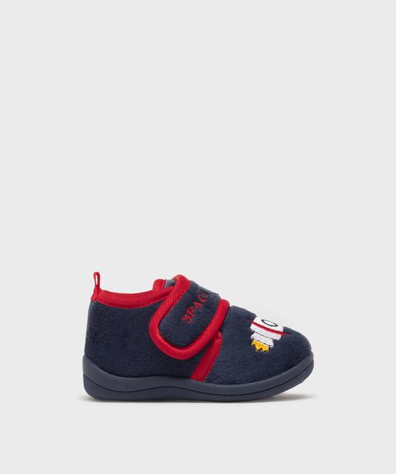 Chaussons montants en velours avec motif fusée bébé garçon vue1 - GEMO 4G BEBE - GEMO