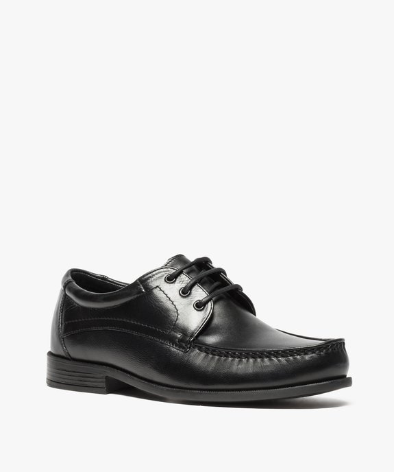 Mocassins homme à lacets dessus et intérieur cuir vue2 - GEMO(URBAIN) - GEMO