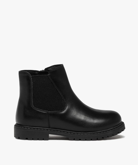 Boots garçon style Chelsea unies à semelle crantée vue1 - GEMO (ENFANT) - GEMO