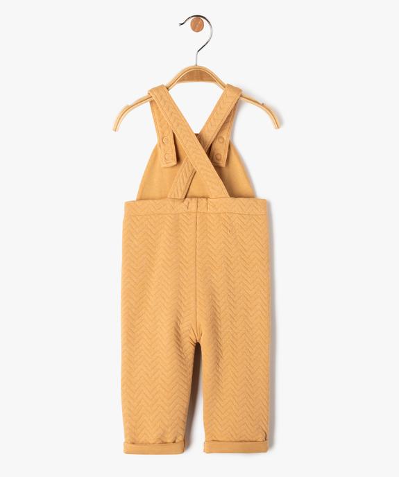 Salopette en molleton texturé et imprimé bébé vue5 - GEMO(BB COUCHE) - GEMO