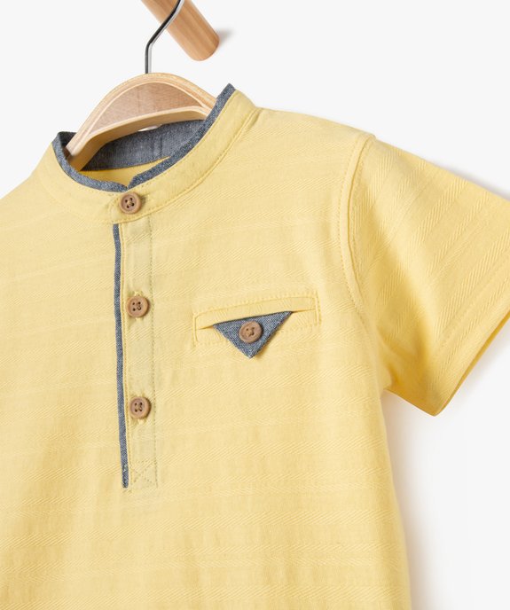 Polo bébé garçon à col mao vue2 - GEMO(BEBE DEBT) - GEMO