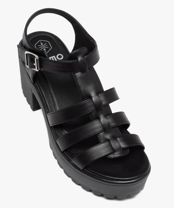 Sandales femme unies à brides multiples et semelle crantée vue5 - GEMO(URBAIN) - GEMO