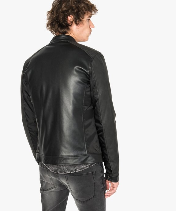 Blouson en simili cuir et toile vue3 - GEMO (HOMME) - GEMO