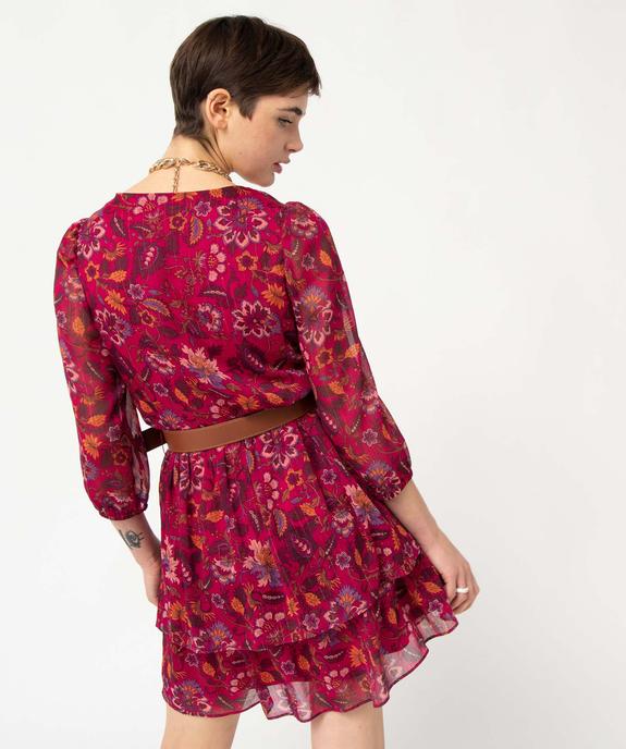 Robe femme à manches longues avec motifs fleuris vue3 - GEMO(FEMME PAP) - GEMO