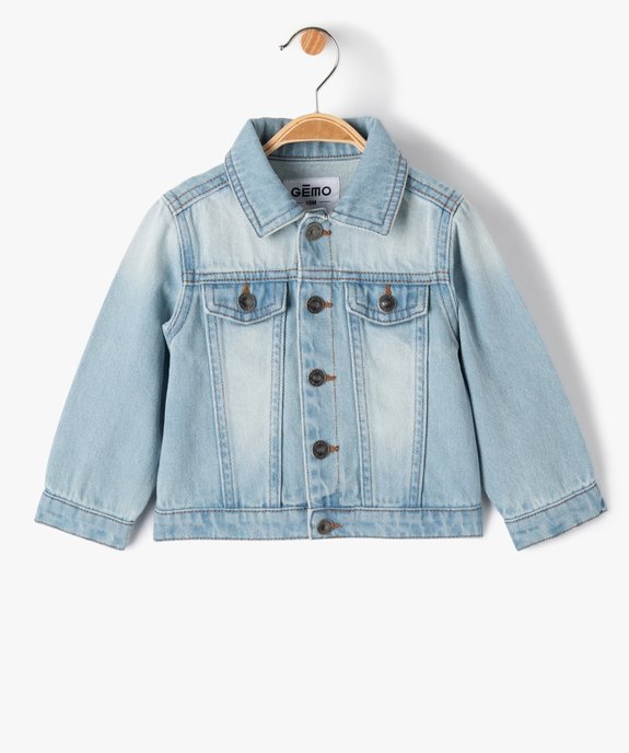 Veste en jean bébé garçon coloris délavé vue1 - GEMO(BEBE DEBT) - GEMO
