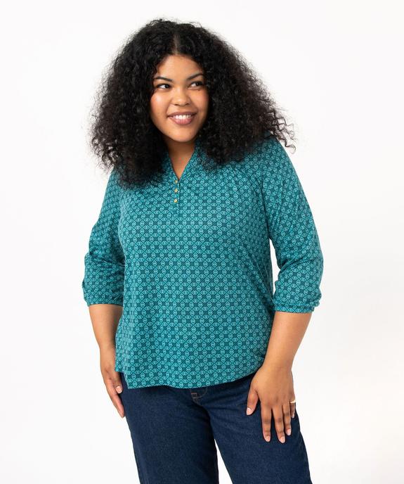 Tee-shirt femme grande taille à manches 3/4 imprimé vue1 - GEMO 4G GT - GEMO