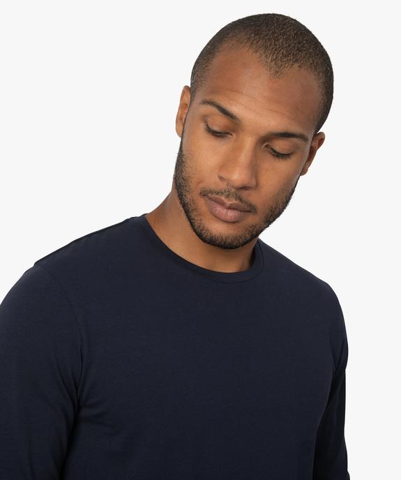 Tee-shirt à manches longues et col rond homme vue3 - GEMO 4G HOMME - GEMO