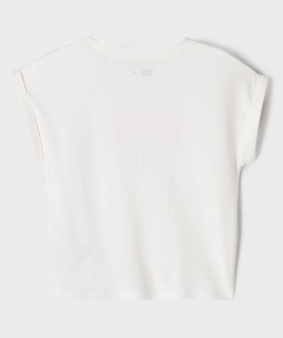 Tee-shirt manches courtes imprimé avec liens à nouer fille vue4 - GEMO 4G FILLE - GEMO