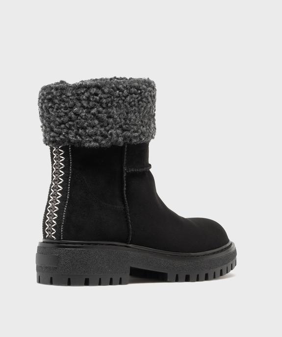 Boots avec tige en sherpa et semelle crantée femme - 5 Miles - 5 MILES Boots avec tige en sherpa et semelle crantée femme - 5 Miles vue4 - 5 MILES - GEMO