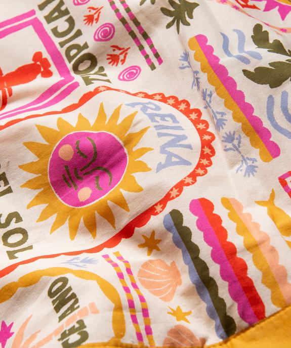 Serviette de plage bi-matières à motifs exotiques vue4 - GEMO (ACCESS) - GEMO