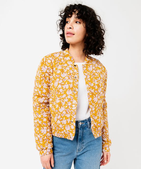 Veste matelassée imprimée avec fermeture pressions femme vue2 - GEMO 4G FEMME - GEMO