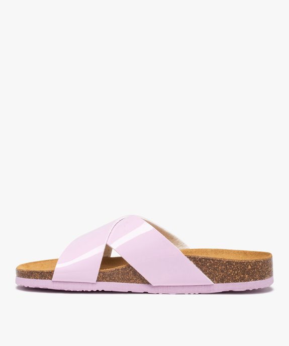 Mules femme à talon plat et larges brides croisées vue3 - GEMO 4G FEMME - GEMO