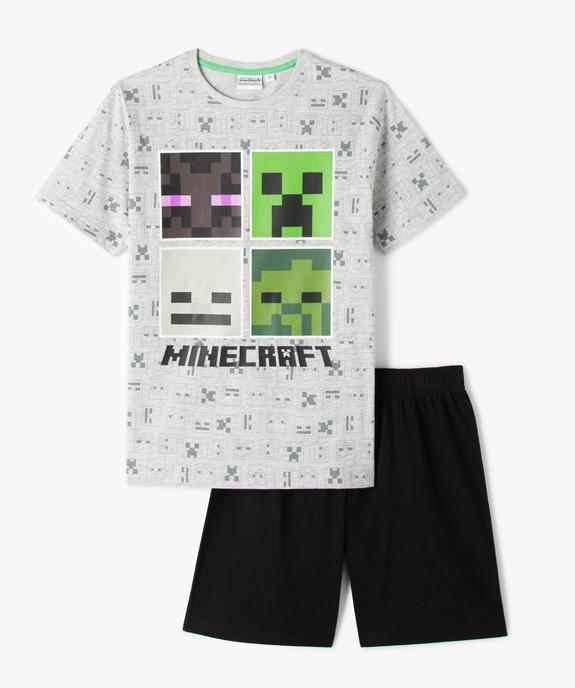 Pyjashort garçon bicolore avec motif sur l’avant - Minecraft vue1 - MINECRAFT - GEMO