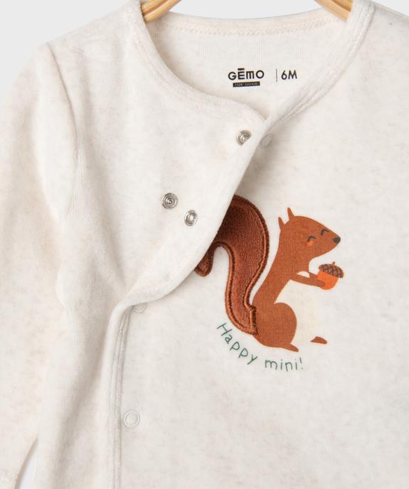 Pyjama 2 pièces en velours avec motif écureuil bébé vue2 - GEMO 4G BEBE - GEMO