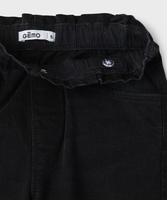 Jean large avec taille froncée élastique ajustable fille vue2 - GEMO (ENFANT) - GEMO