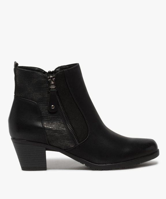 Boots femme à talon unis multi-matières avec doublure douce vue1 - GEMO (CONFORT) - GEMO