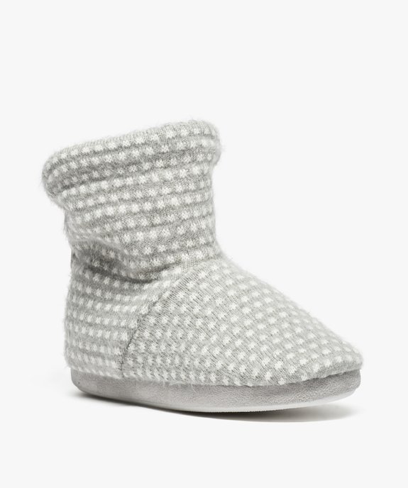 Chaussons montants  tricot bicolore vue2 - GEMO(HOMWR FEM) - GEMO