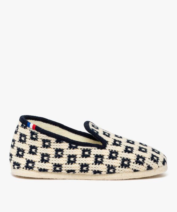 Chaussons femme pantoufles en tricot à motifs vue1 - GEMO 4G FEMME - GEMO