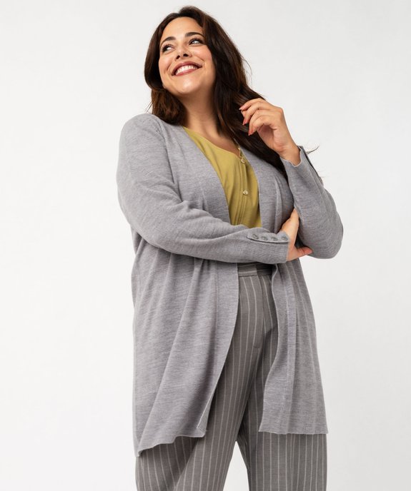 Gilet long porté ouvert femme grande taille vue4 - GEMO (G TAILLE) - GEMO