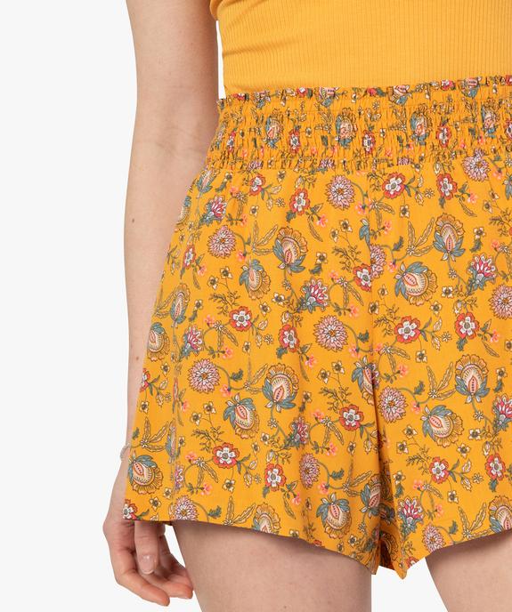 Short de pyjama femme imprimé avec taille smockée vue2 - GEMO(HOMWR FEM) - GEMO