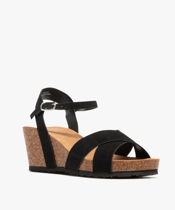 Sandales à talon compensé et larges brides croisées femme vue2 - VALENTINA BALDA - GEMO