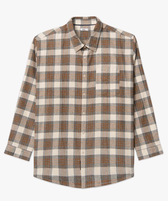 Chemise homme grande taille à manches longues et carreaux vue4 - GEMO (G TAILLE) - GEMO