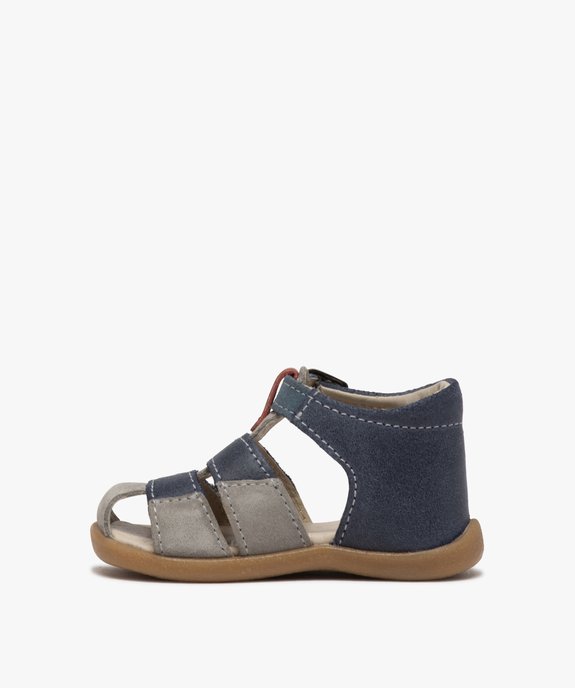 Sandales premiers pas bébé garçon dessus cuir vue3 - GEMO(BEBE DEBT) - GEMO