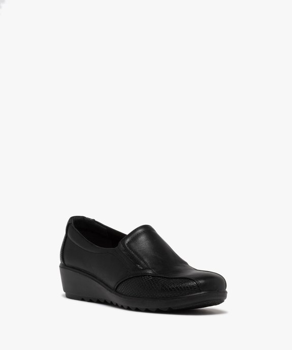 Mocassins confort bi-matières avec semelle compensée femme vue2 - G'FLEX - GEMO