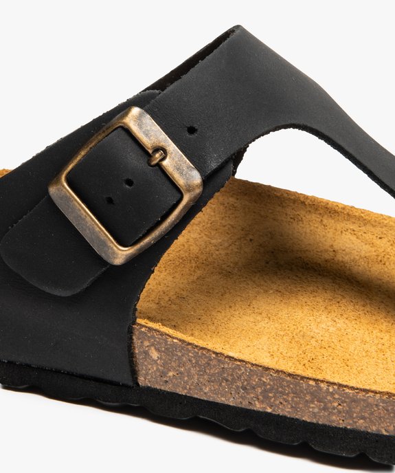 Mules pour homme unies à entre-doigts dessus cuir vue6 - GEMO (CASUAL) - GEMO