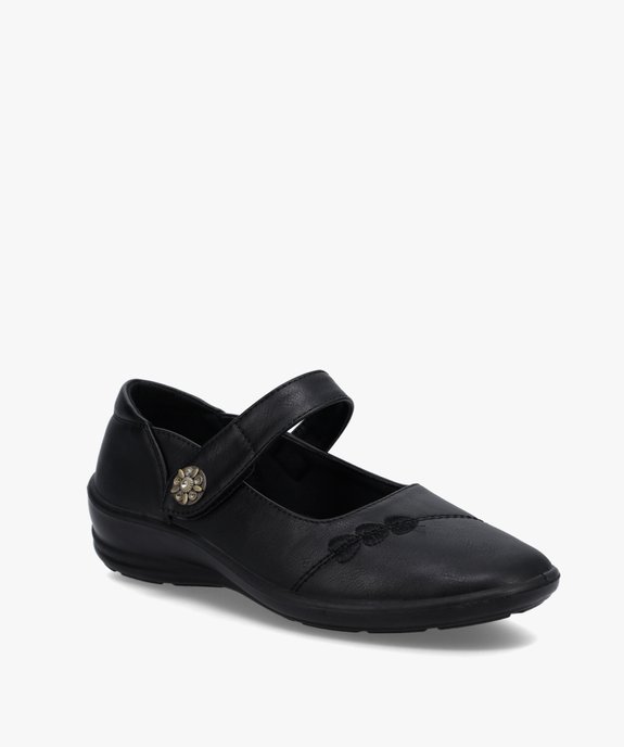 Ballerines femme confort extra-légères à bride scratch vue2 - GEMO (CONFORT) - GEMO