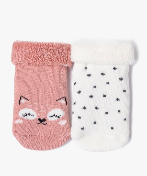 Chaussettes en maille bouclette imprimées bébé (lot de 2) vue1 - GEMO 4G BEBE - GEMO