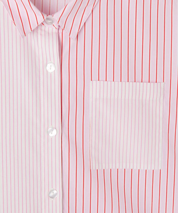 Chemise fille rayée à manches longues coupe courte vue2 - GEMO (JUNIOR) - GEMO