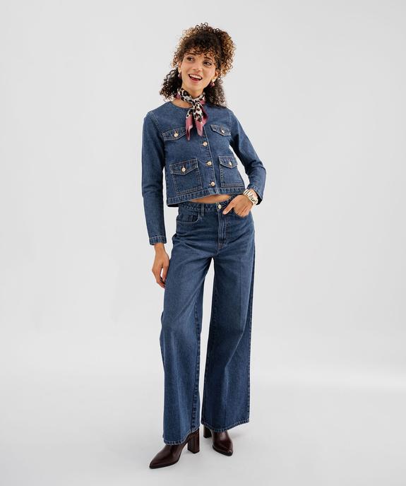 Veste en jean femme  vue4 - GEMO 4G FEMME - GEMO