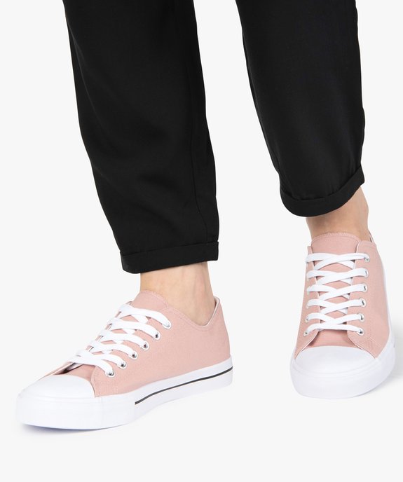 Baskets femme en toile à bout renforcé fermeture lacets vue1 - FOLLOW ME G4G - GEMO