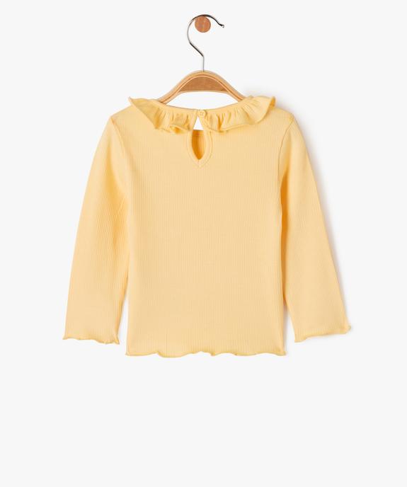 Tee-shirt à manches longues avec finitions volantées bébé fille vue3 - GEMO(BEBE DEBT) - GEMO