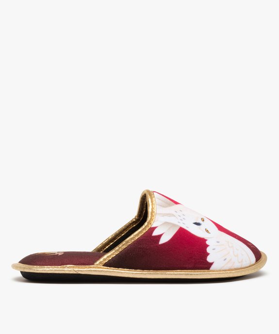Chaussons femme mules en velours imprimé – Harry Potter vue1 - HARRY POTTER - GEMO