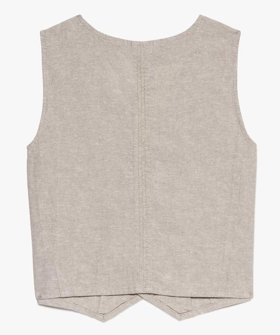 Gilet de costume garçon en coton et lin vue3 - GEMO (ENFANT) - GEMO