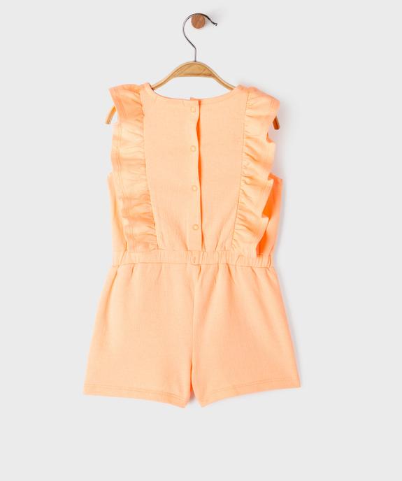 Combishort avec volants sur le buste bébé fille vue4 - GEMO 4G BEBE - GEMO