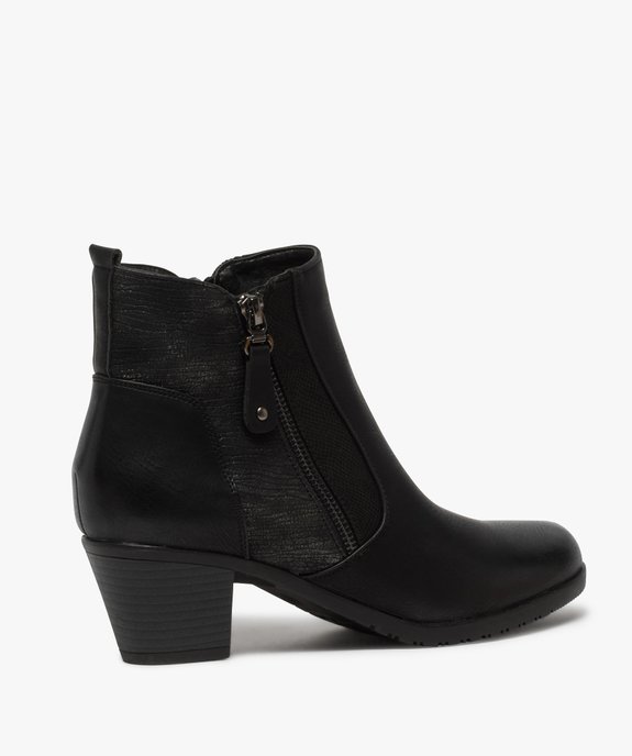 Boots femme à talon unis multi-matières avec doublure douce vue4 - GEMO (CONFORT) - GEMO