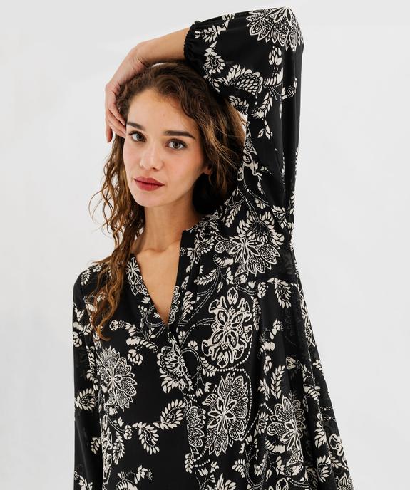 Robe voile à motifs fleuris avec volant dans le bas femme vue5 - GEMO 4G FEMME - GEMO
