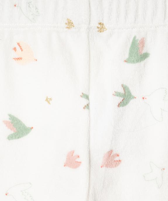 Pyjama 2 pièces en velours motifs oiseaux bébé fille vue3 - GEMO 4G BEBE - GEMO