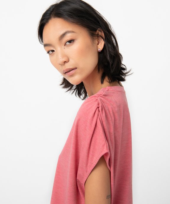Tee-shirt femme coupe oversize en maille pailletée vue2 - GEMO(FEMME PAP) - GEMO