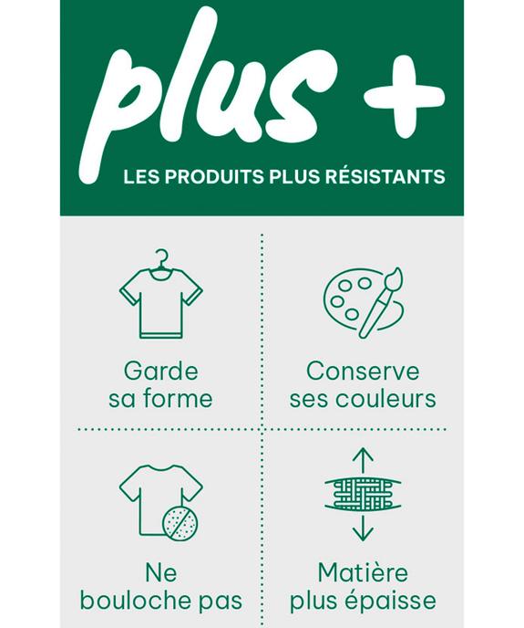 Tee-shirt manches courtes et col rond uni en coton résistant femme vue5 - GEMO(FEMME PAP) - GEMO
