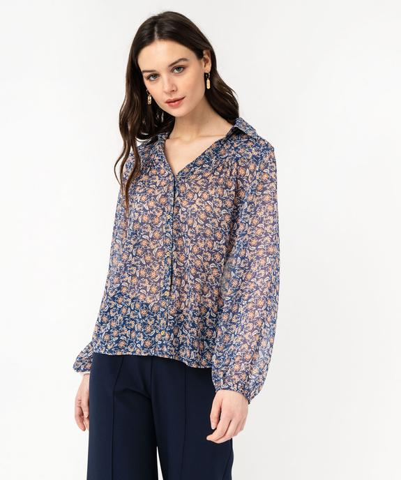 Chemise en voile à motifs fleuris femme vue6 - GEMO(FEMME PAP) - GEMO